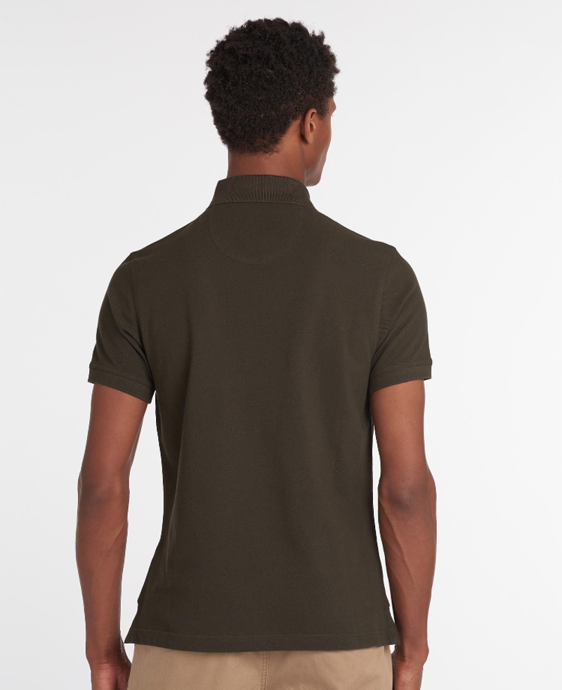 Barbour Tartan Pique Polo Shirt Forest Green-2